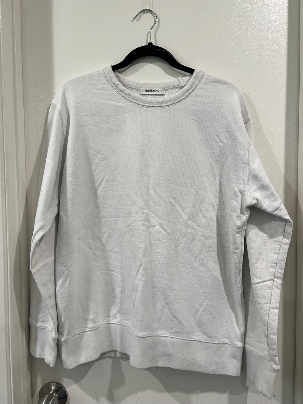 Indibrand White Crewneck Sweatshirt oversized long fit size 1 / Small